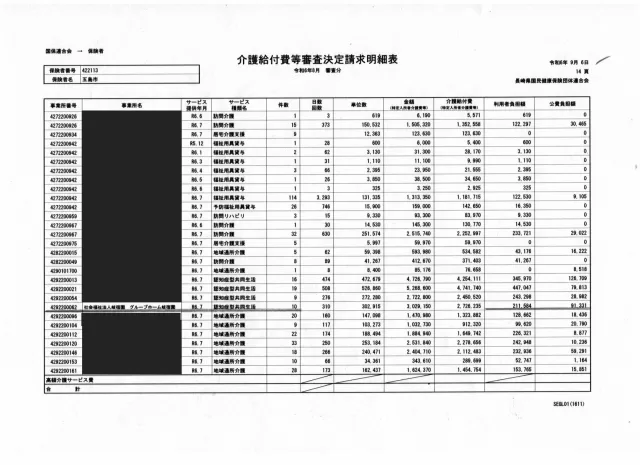 介護給付費等審査決定請求明細3