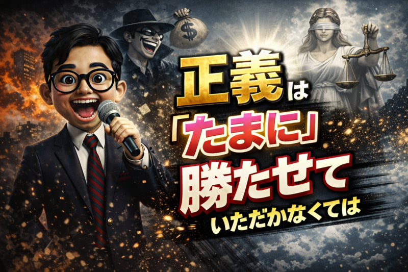 正義は「たまに」勝たせていただかなくては