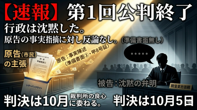 【公判速報：第1回】行政の沈黙。専門家の「敗北」を法廷で目撃しました。