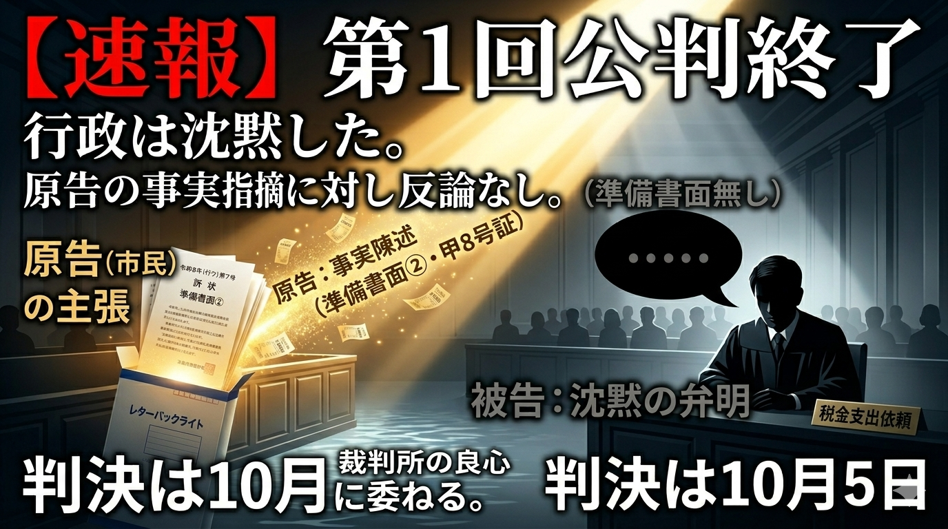 市監査委員と代理人弁護士は反論できず
